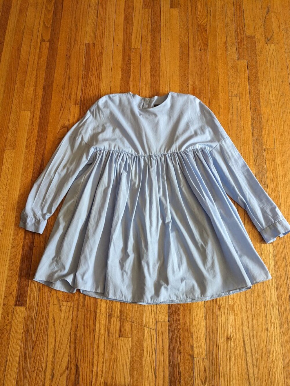 Zara blue babydoll style dress with overall